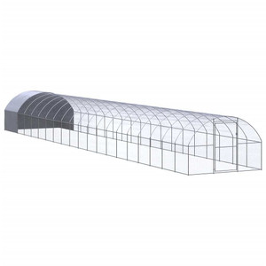 Chicken Coop Silver, Silver Grey Galvanized Steel, Polyethylene A949-3095479 Chicken Coop Silver, Silver Grey Galvanized Steel, Polyethylene A949-3095479