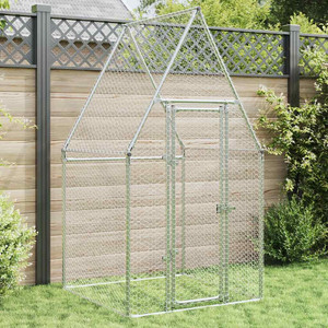 Chicken Cage Silver Galvanized Steel 39.4 x 39.4 x 74.8 in A949-172549 Chicken Cage Silver Galvanized Steel 39.4 x 39.4 x 74.8 in A949-172549