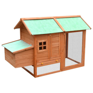 Chicken Coop Brown and Green Solid pine/fir wood A949-170644 Chicken Coop Brown and Green Solid pine/fir wood A949-170644