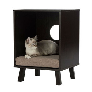 Sturdy Modern Cat Espresso End Table Cat Bed Cube Lounge Q280-PPETPB1922 Sturdy Modern Cat Espresso End Table Cat Bed Cube Lounge Q280-PPETPB1922