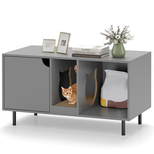 40 Inch Cat Litter Box Enclosure for 2 Cats Hidden Cat Washroom-Gray - Color: Gray D681-PV10239GR 40 Inch Cat Litter Box Enclosure for 2 Cats Hidden Cat Washroom-Gray - Color: Gray D681-PV10239GR