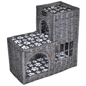 Cat House Grey Willow, Polyester Medium Lightweight Cat Tree A949-170226 Cat House Grey Willow, Polyester Medium Lightweight Cat Tree A949-170226