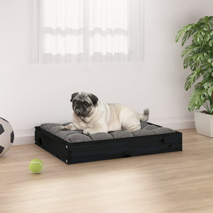 Dog Bed Black Solid pine wood Durable Dog Bed Rectangular A949-820855 Dog Bed Black Solid pine wood Durable Dog Bed Rectangular A949-820855