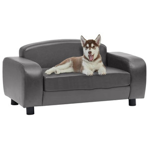 Dog Sofa Grey Faux leather (100% polyurethane), solid fir wood, Foam A949-170964 Dog Sofa Grey Faux leather (100% polyurethane), solid fir wood, Foam A949-170964