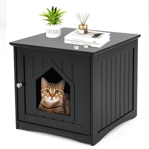Sidetable Nightstand Weatherproof Multi-function Cat House-Black - Color: Black D681-HW66001DK Sidetable Nightstand Weatherproof Multi-function Cat House-Black - Color: Black D681-HW66001DK