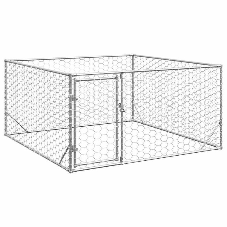 Outdoor Dog Kennel Galvanized Steel Large Durable A949-4105411