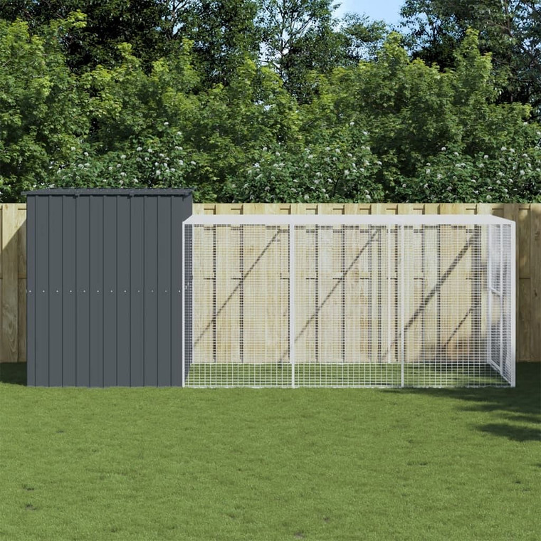 Dog House Anthracite Galvanized Steel Large Durable Dog House A949-3189132