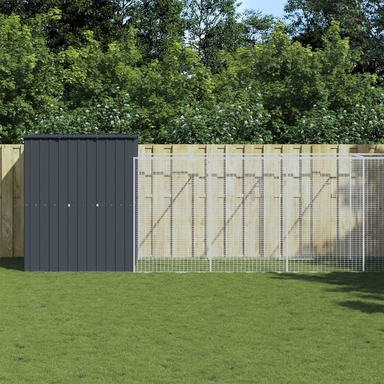 Dog House Anthracite Galvanized steel Large Durable Dog House A949-3189102