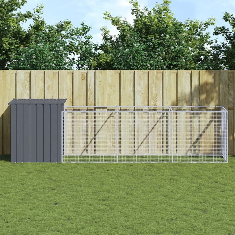 Dog House Anthracite Galvanized Steel 43.3 x 159.4 x 43.3 in A949-3189079