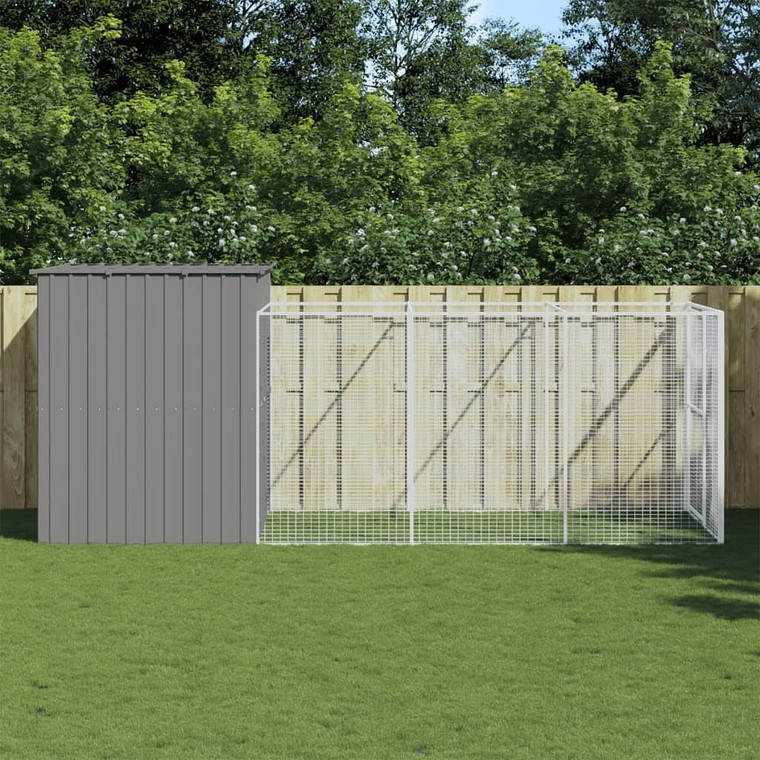 Dog House Light grey Galvanized steel 84.3 x 180.3 x 71.3 in A949-3189126