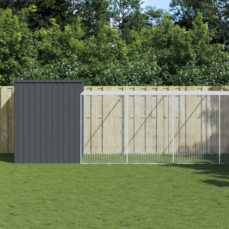 Dog House Anthracite Galvanized steel 84.3 x 341.3 x 71.3 in A949-3189134