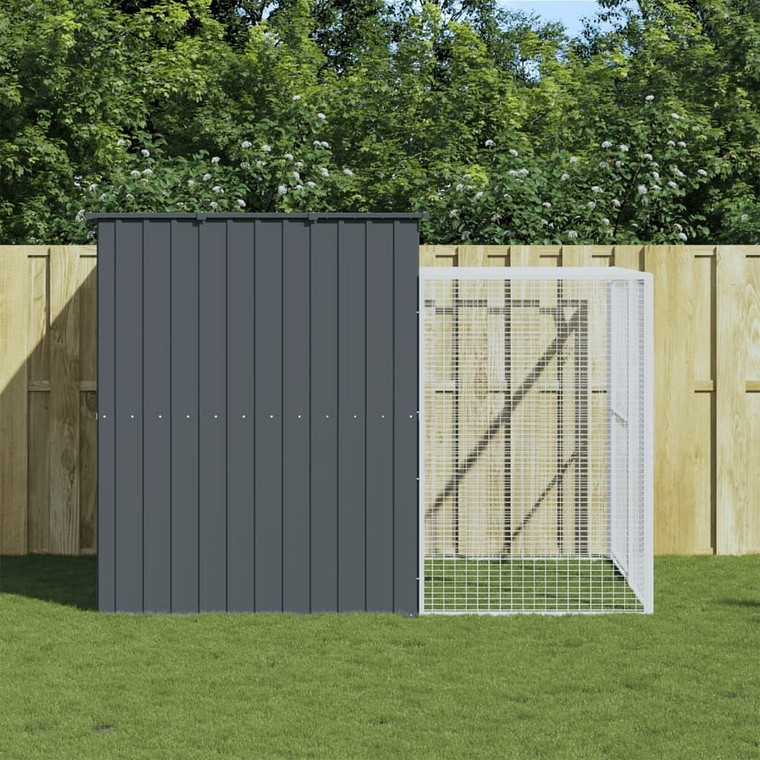 Dog House Anthracite Galvanized Steel Big Durable Dog House A949-3189131