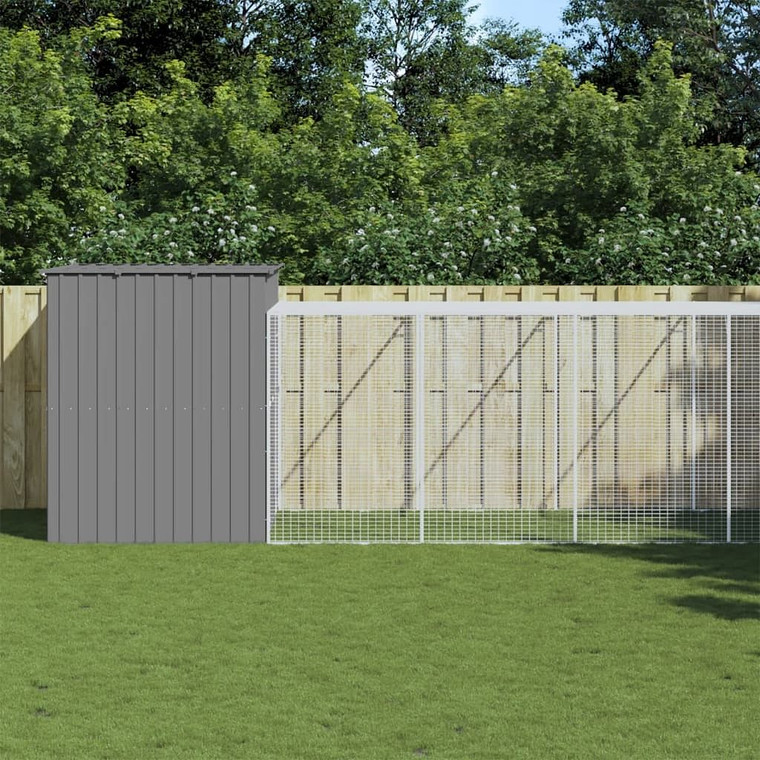 Dog House Light grey Galvanized Steel Large Dog House A949-3189140