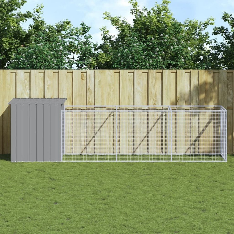 Dog House Light grey Galvanized Steel 43.3 x 159.4 x 43.3 in A949-3189084