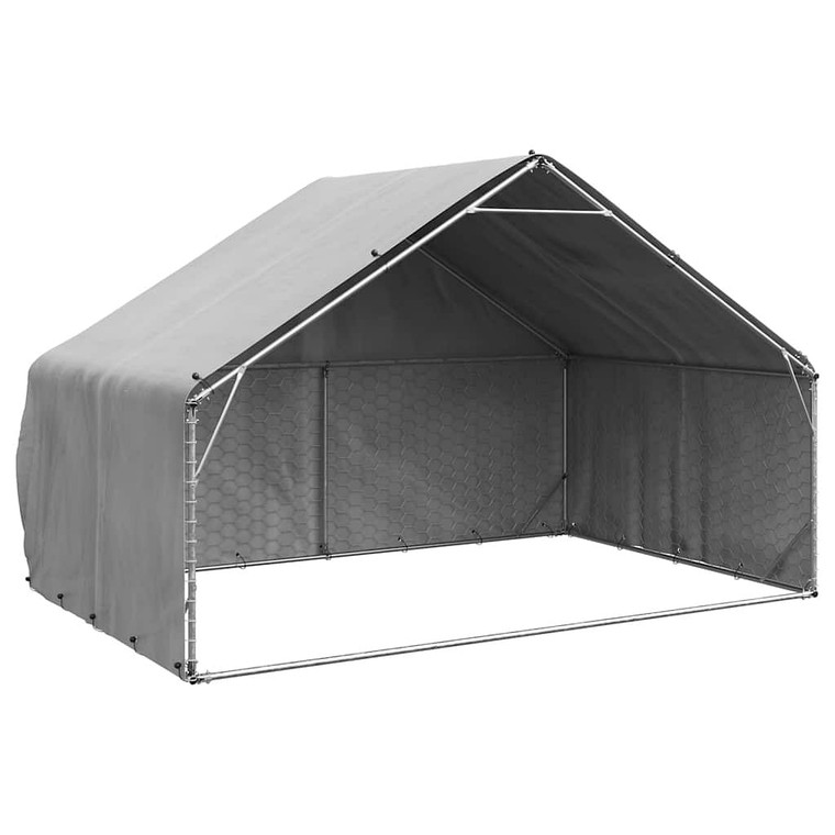 Outdoor Dog Kennel Silver High zinc galvanized steel A949-4105409