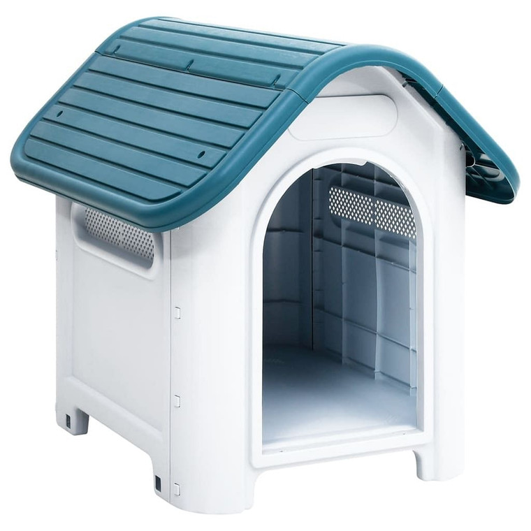 Dog House Blue and White Polypropylene Small Durable Dog House A949-152225