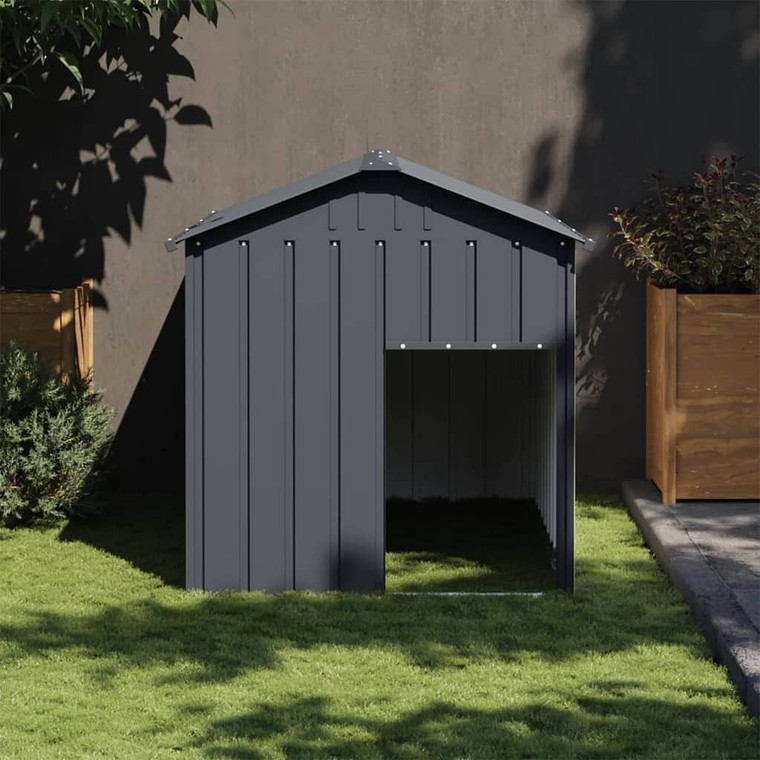 Dog House Anthracite Galvanized Steel Medium Durable Dog House A949-172348