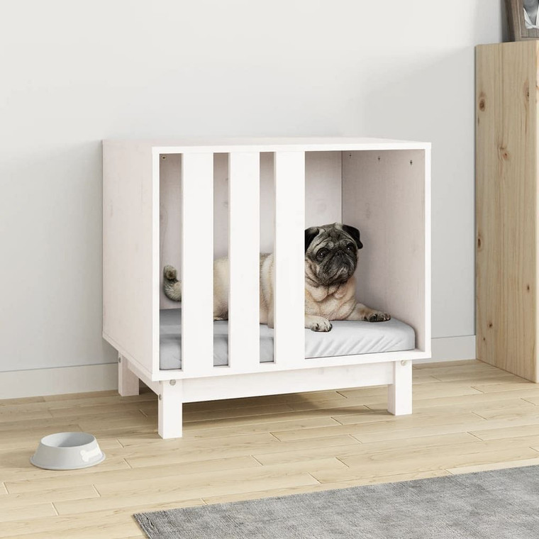 Dog House White Solid Pine Wood 23.6 x 17.7 x 22.4 in Durable A949-822477