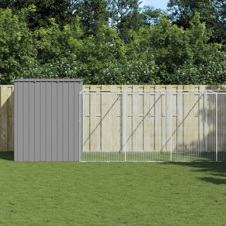 Dog House Light grey Galvanized steel Large Durable Dog House A949-3189127