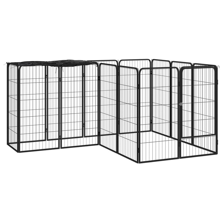 Dog Playpen Black Powder-coated steel Large Dog Playpen A949-3115949