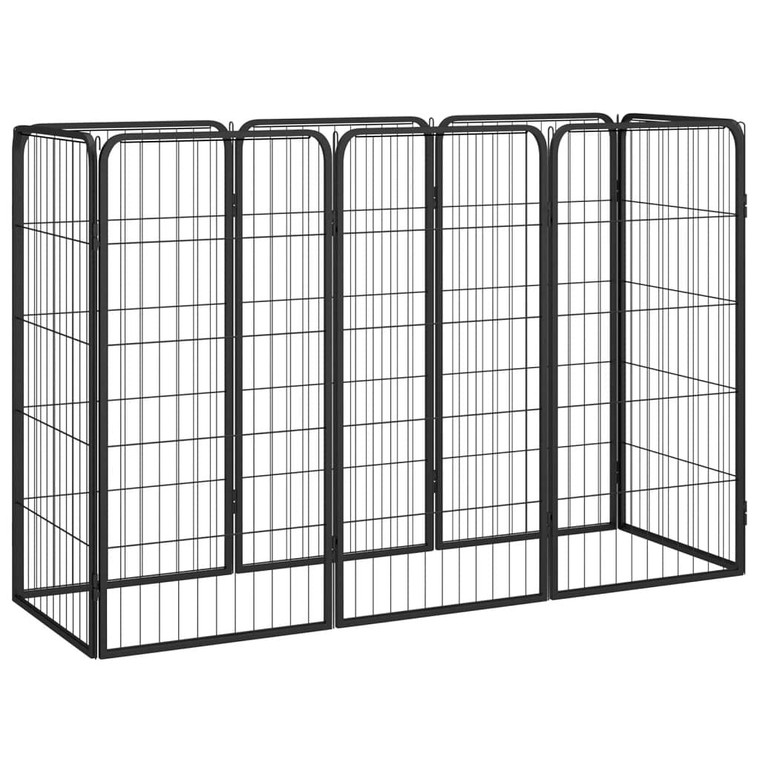 Dog Playpen Black Powder-coated steel A949-3115958