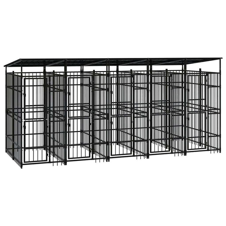Dog Kennel Black Powder-coated steel Large Dog Kennel A949-3097950