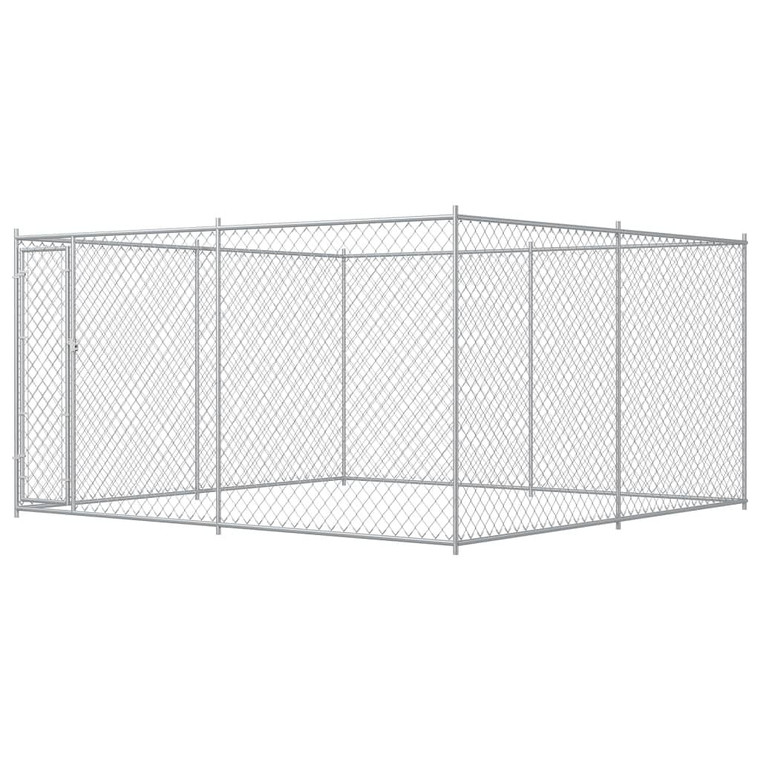 Dog Kennel Galvanized Steel 150.8 x 150.8 in Durable Dog Kennel A949-145028