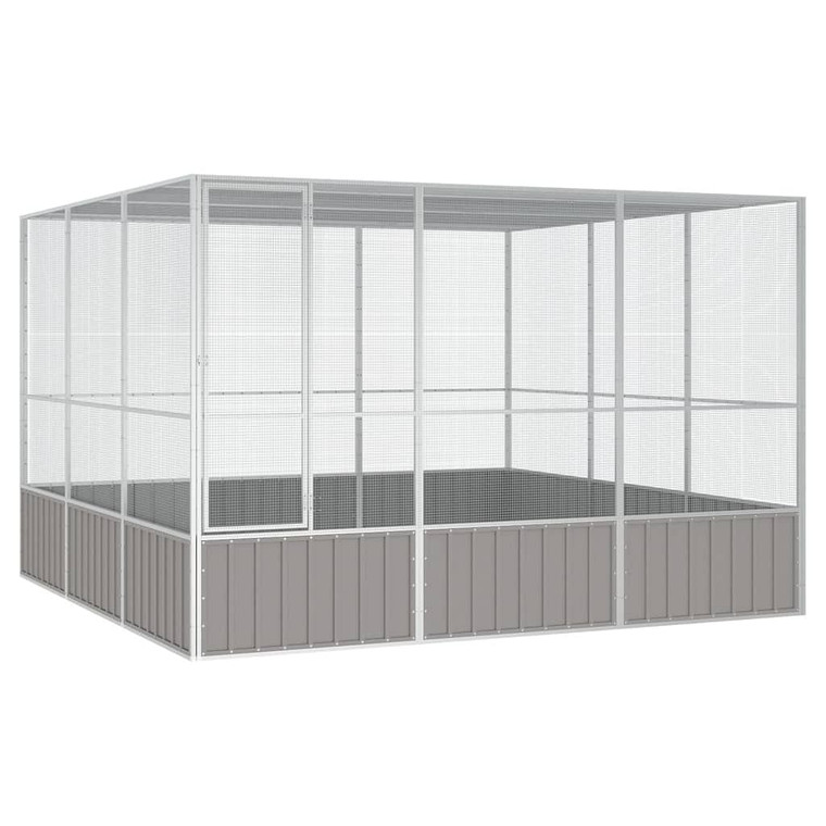 Bird Cage Grey Galvanized Steel Large Bird Cage Rectangular A949-171553