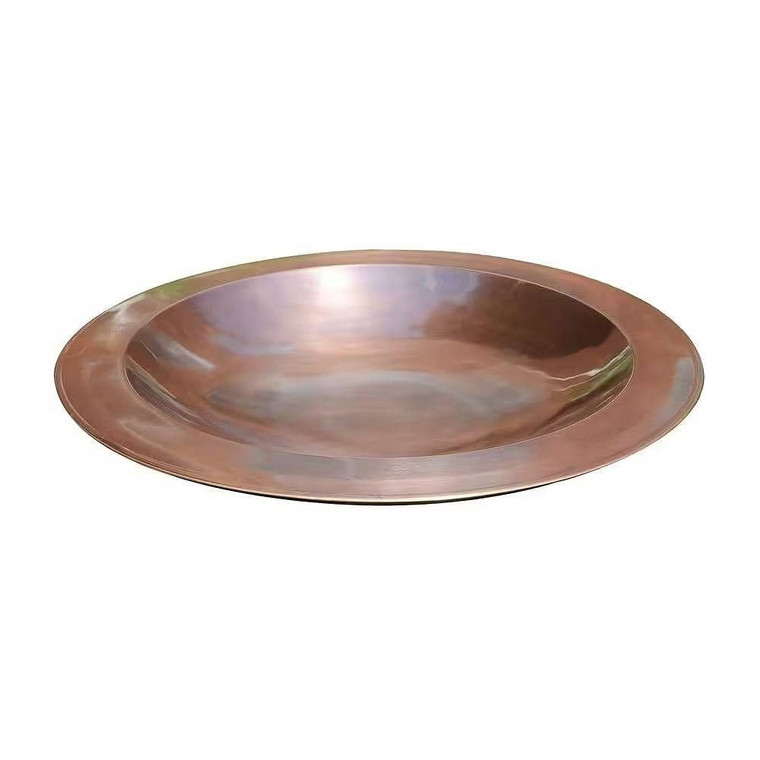 24-inch Diameter Round Copper Plated Brass Large Bird Bath Rimmed Bowl Birdbath Q280-ATFDCPB135976214