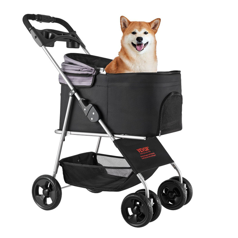 Pet Stroller Foldable 4 Wheels Dog Stroller Detachable Carrier up to 35lbs E415-CWTCCGK4QSHD9M2U7V0