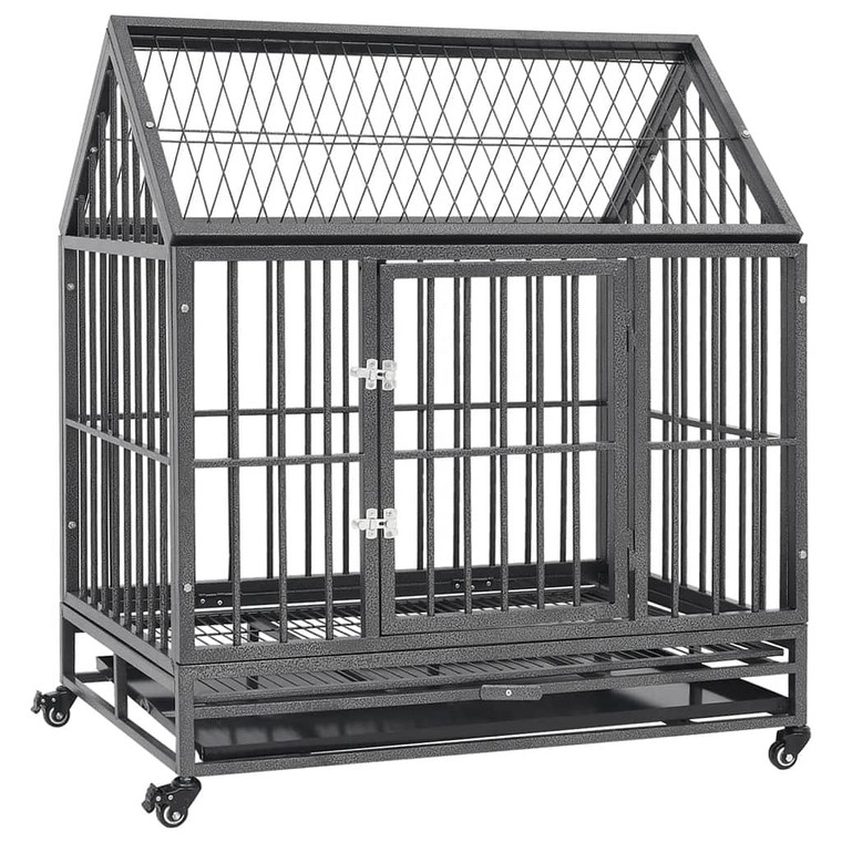 Dog Cage Black and silver Steel 36.2 x 24.4 x 41.7 in A949-171493