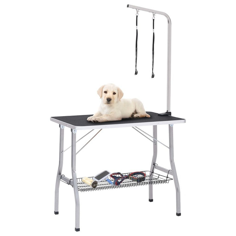 Dog Grooming Table Black and Silver A949-171068