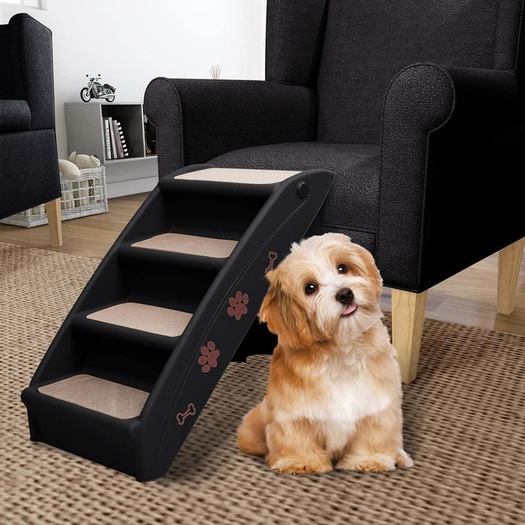 Dog Stair Black PP (polypropylene), felt Medium Foldable A949-170985