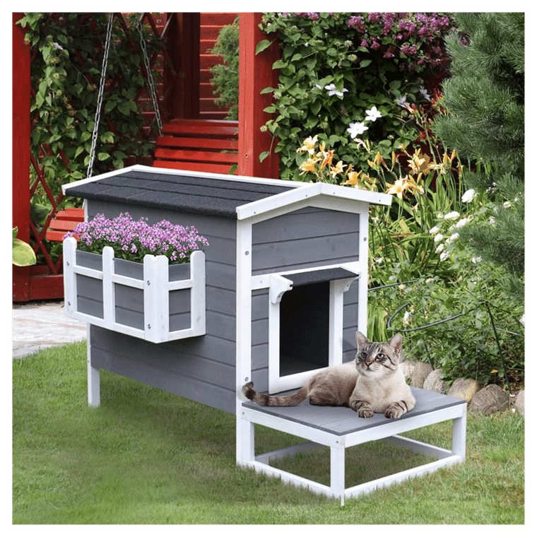 Wooden Cat House T575-S0671383909