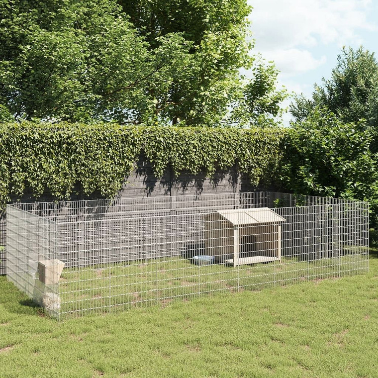  Animal Enclosure Silver Galvanized iron 24-panel enclosure A949-3321349