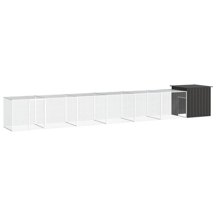  Chicken Cage Anthracite Galvanized Steel 275.6 x 35.8 x 39.4 in A949-3106456
