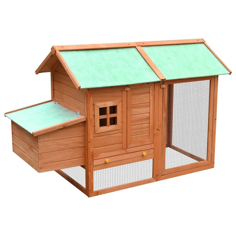  Chicken Coop Brown and Green Solid pine/fir wood A949-170644