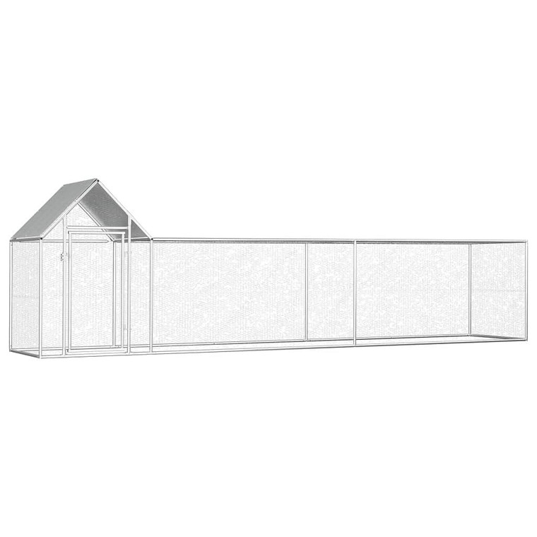  Chicken Coop Silver Galvanized steel 16.4 x 3.3 x 4.9 ft Durable A949-144555