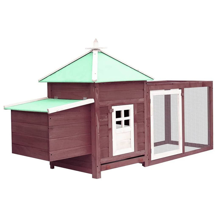  Chicken Coop Mocha Solid Firwood, Plywood, Galvanized Steel Large A949-170982