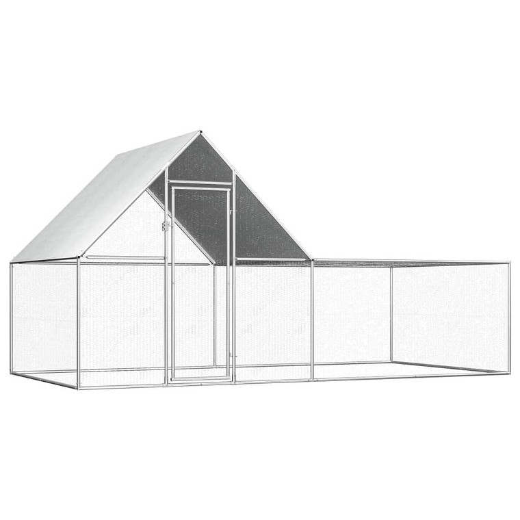  Chicken Coop Silver Galvanized Steel Large Chicken Coop A949-144556