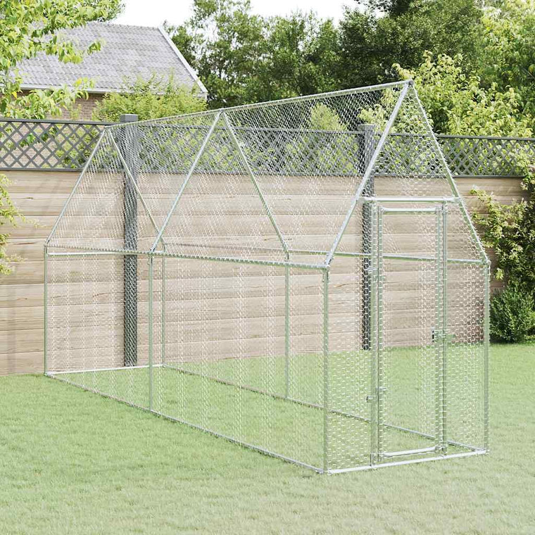  Chicken Cage Silver Galvanized steel 157.5 x 39.4 x 74.8 in A949-172551