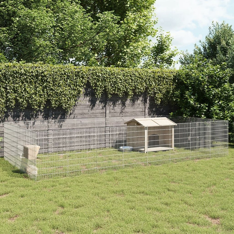 Animal Enclosure Silver Galvanized Iron Large Durable A949-3321347