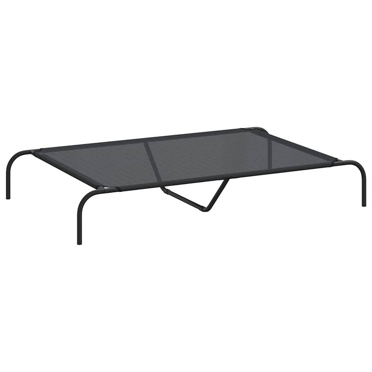  Elevated Dog Bed Black Textilene 51.2 x 31.5 x 7.9 in Durable A949-42000836