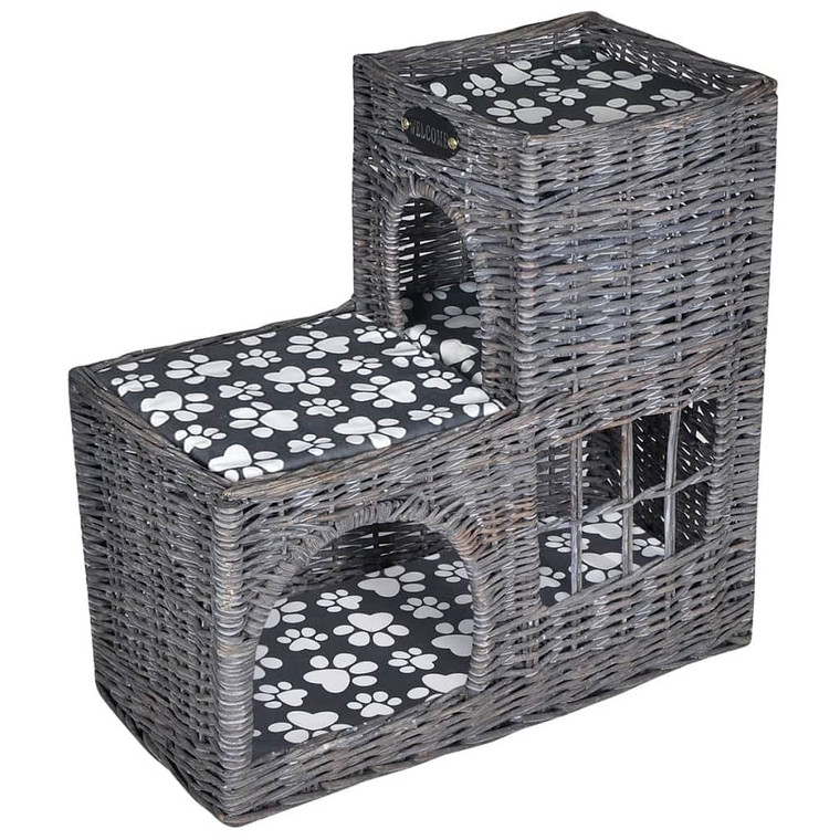  Cat House Grey Willow, Polyester Medium Lightweight Cat Tree A949-170226