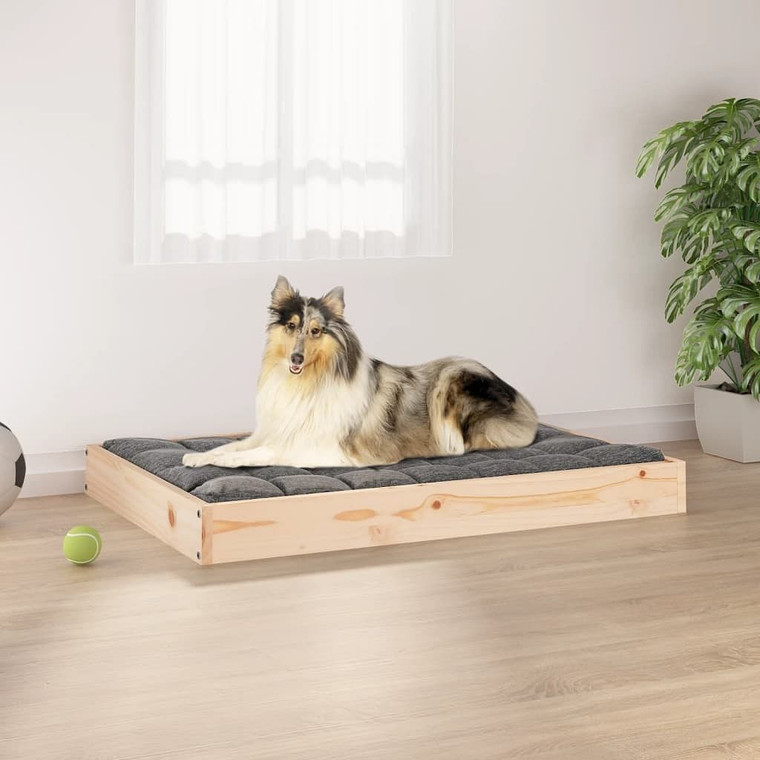  Dog Bed Natural Wood Solid Pine Wood 36.0 x 25.2 x 3.5 in Durable A949-820861