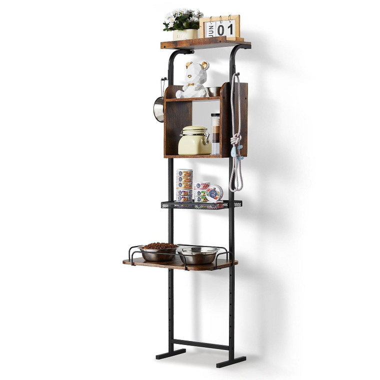 VEVOR Pet Feeding Station with Storage Dog Food & Toy Organizer Raised Dog Bowls E415-BGSJSCWHSWJ1A05ROV0