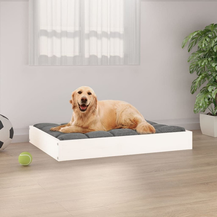  Dog Bed White Solid pine wood 28.1 x 21.3 in Simple Dog Bed A949-820857