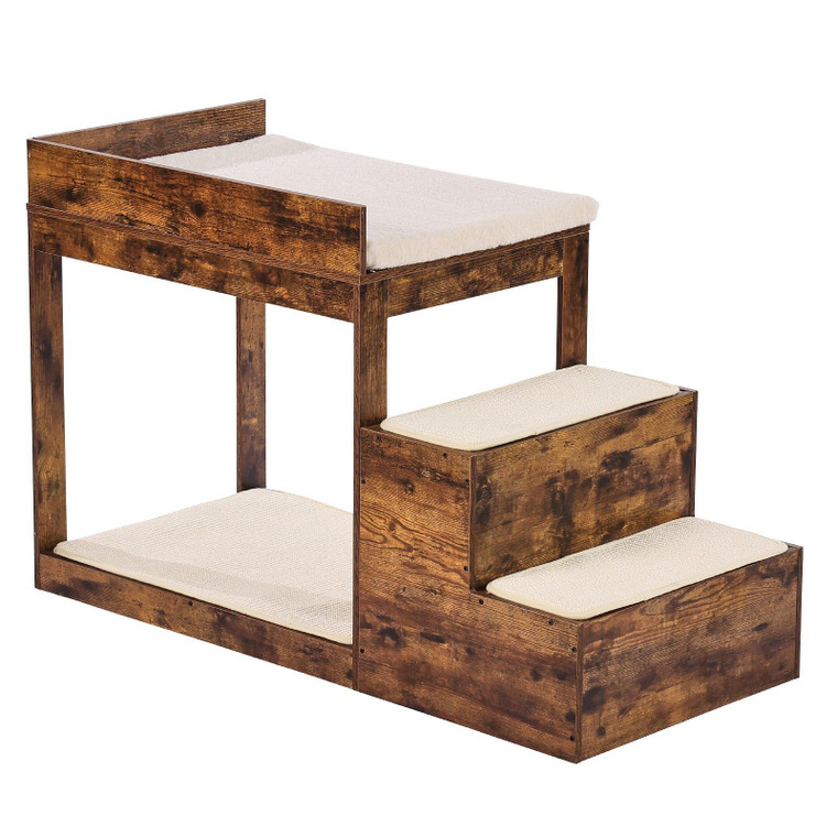 Pet Bunk Bed with Stairs Dog/Cat Window Perch Sleeper Couch Medium Size E415-SXPSCWSCCSZSHIDSWV0