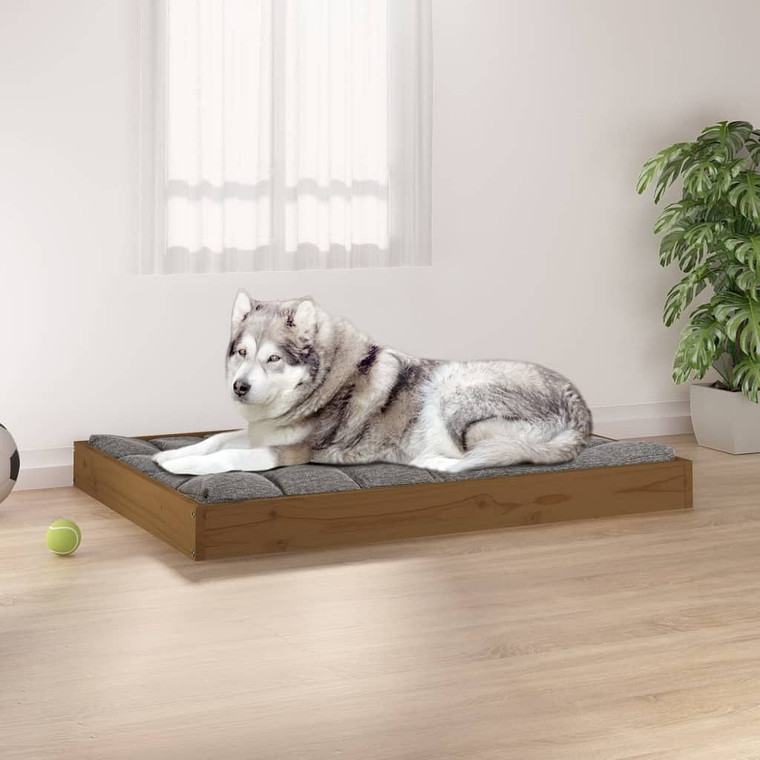  Dog Bed Honey Brown Solid Pine Wood 40.0 x 29.1 x 3.5 in Durable A949-820869