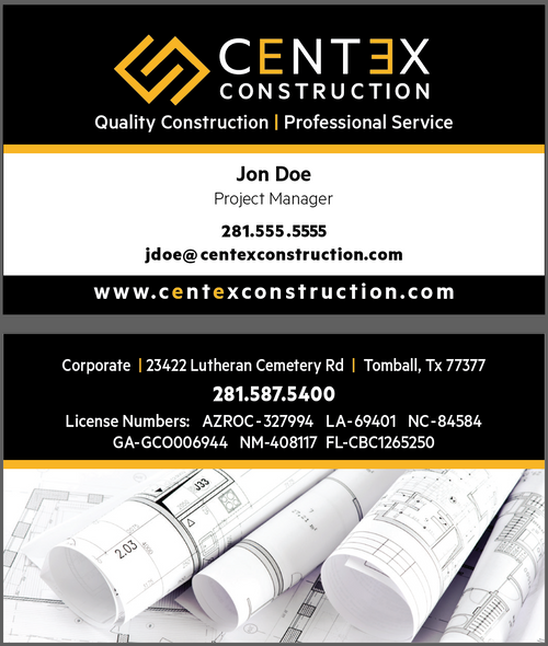 Centex Standard Business Card Centex Standard Business Card